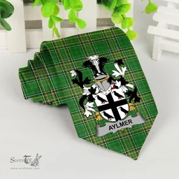 Irish Aylmer Coat of Arms Family Crest Ireland Neck Tie Irish National Tartan Irish County Tie
