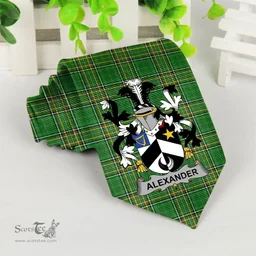 Irish Alexander Coat of Arms Family Crest Ireland Neck Tie Irish National Tartan Irish County Tie