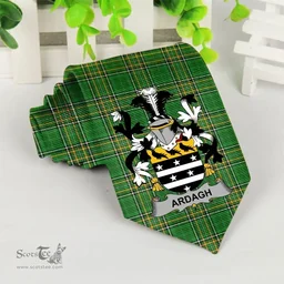 Irish Ardagh Coat of Arms Family Crest Ireland Neck Tie Irish National Tartan Irish County Tie