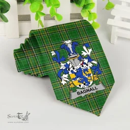 Irish Bagnall Coat of Arms Family Crest Ireland Neck Tie Irish National Tartan Irish County Tie