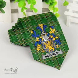 Irish Beaumont Coat of Arms Family Crest Ireland Neck Tie Irish National Tartan Irish County Tie