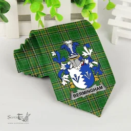 Irish Bermingham Coat of Arms Family Crest Ireland Neck Tie Irish National Tartan Irish County Tie
