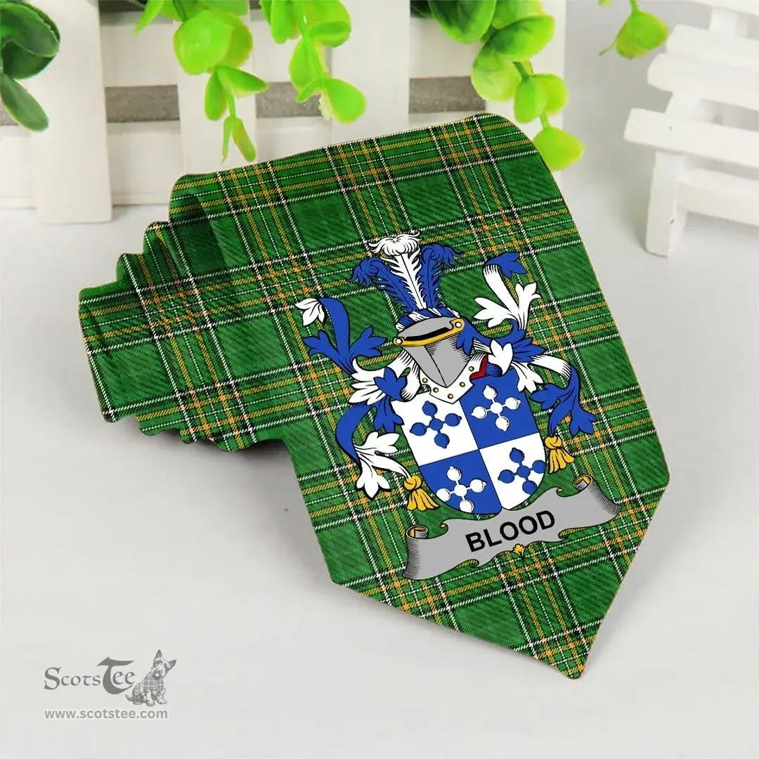 Irish Blood Coat of Arms Family Crest Ireland Neck Tie Irish National Tartan Irish County Tie