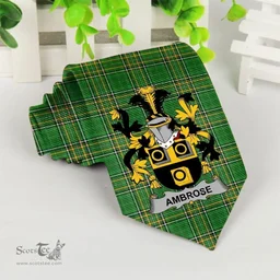 Irish Ambrose Coat of Arms Family Crest Ireland Neck Tie Irish National Tartan Irish County Tie
