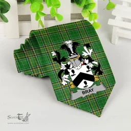 Irish Bray or McBray Coat of Arms Family Crest Ireland Neck Tie Irish National Tartan Irish County Tie