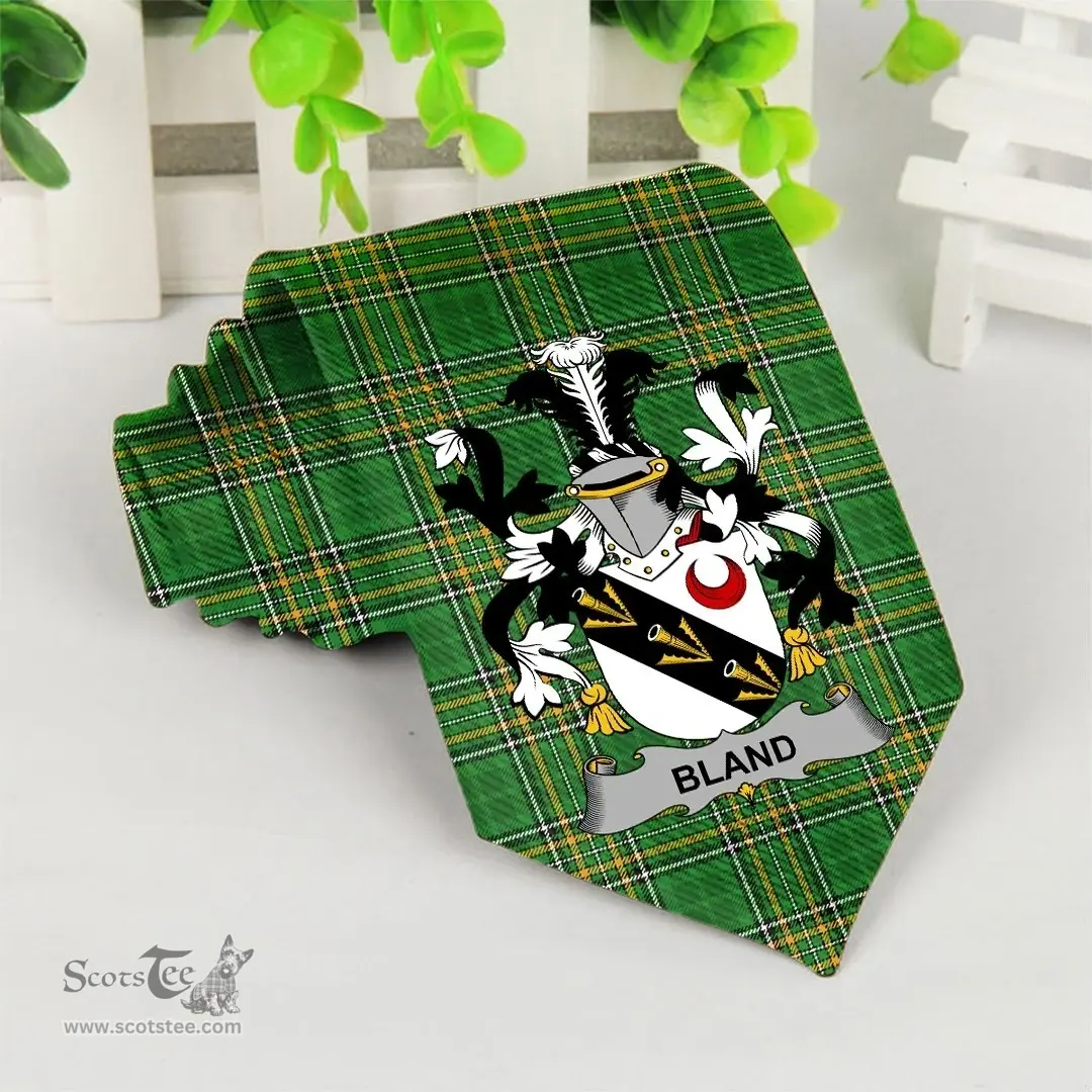 Irish Bland Coat of Arms Family Crest Ireland Neck Tie Irish National Tartan Irish County Tie