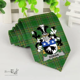 Irish Doran or O'Doran Coat of Arms Family Crest Ireland Neck Tie Irish National Tartan Irish County Tie