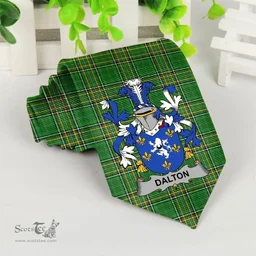 Irish Dalton Coat of Arms Family Crest Ireland Neck Tie Irish National Tartan Irish County Tie