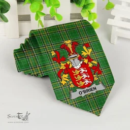 Irish Brien or O'Brien Coat of Arms Family Crest Ireland Neck Tie Irish National Tartan Irish County Tie