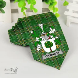 Irish Connor or O'Connor (Faly) Coat of Arms Family Crest Ireland Neck Tie Irish National Tartan Irish County Tie