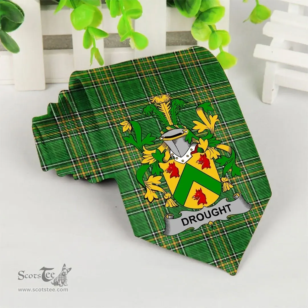 Irish Drought Coat of Arms Family Crest Ireland Neck Tie Irish National Tartan Irish County Tie