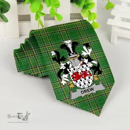 Irish Drew Coat of Arms Family Crest Ireland Neck Tie Irish National Tartan Irish County Tie