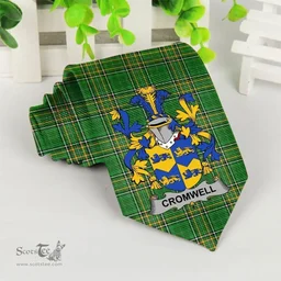 Irish Cromwell Coat of Arms Family Crest Ireland Neck Tie Irish National Tartan Irish County Tie