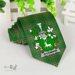 Irish Connor or O'Connor (Corcomroe) Coat of Arms Family Crest Ireland Neck Tie Irish National Tartan Irish County Tie