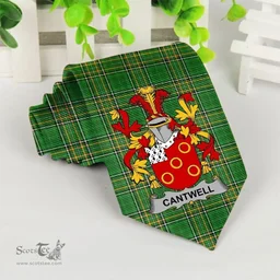 Irish Cantwell Coat of Arms Family Crest Ireland Neck Tie Irish National Tartan Irish County Tie