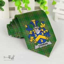Irish Conran or O'Condron Coat of Arms Family Crest Ireland Neck Tie Irish National Tartan Irish County Tie