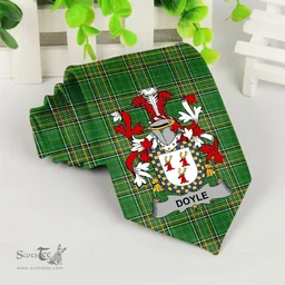 Irish Doyle or O'Doyle Coat of Arms Family Crest Ireland Neck Tie Irish National Tartan Irish County Tie