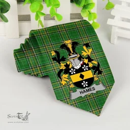 Irish Hames Coat of Arms Family Crest Ireland Neck Tie Irish National Tartan Irish County Tie