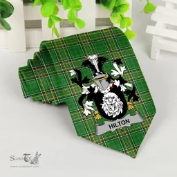 Irish Hilton Coat of Arms Family Crest Ireland Neck Tie Irish National Tartan Irish County Tie