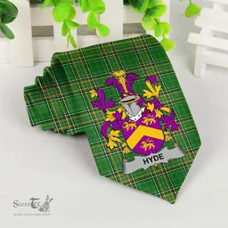 Irish Hyde Coat of Arms Family Crest Ireland Neck Tie Irish National Tartan Irish County Tie