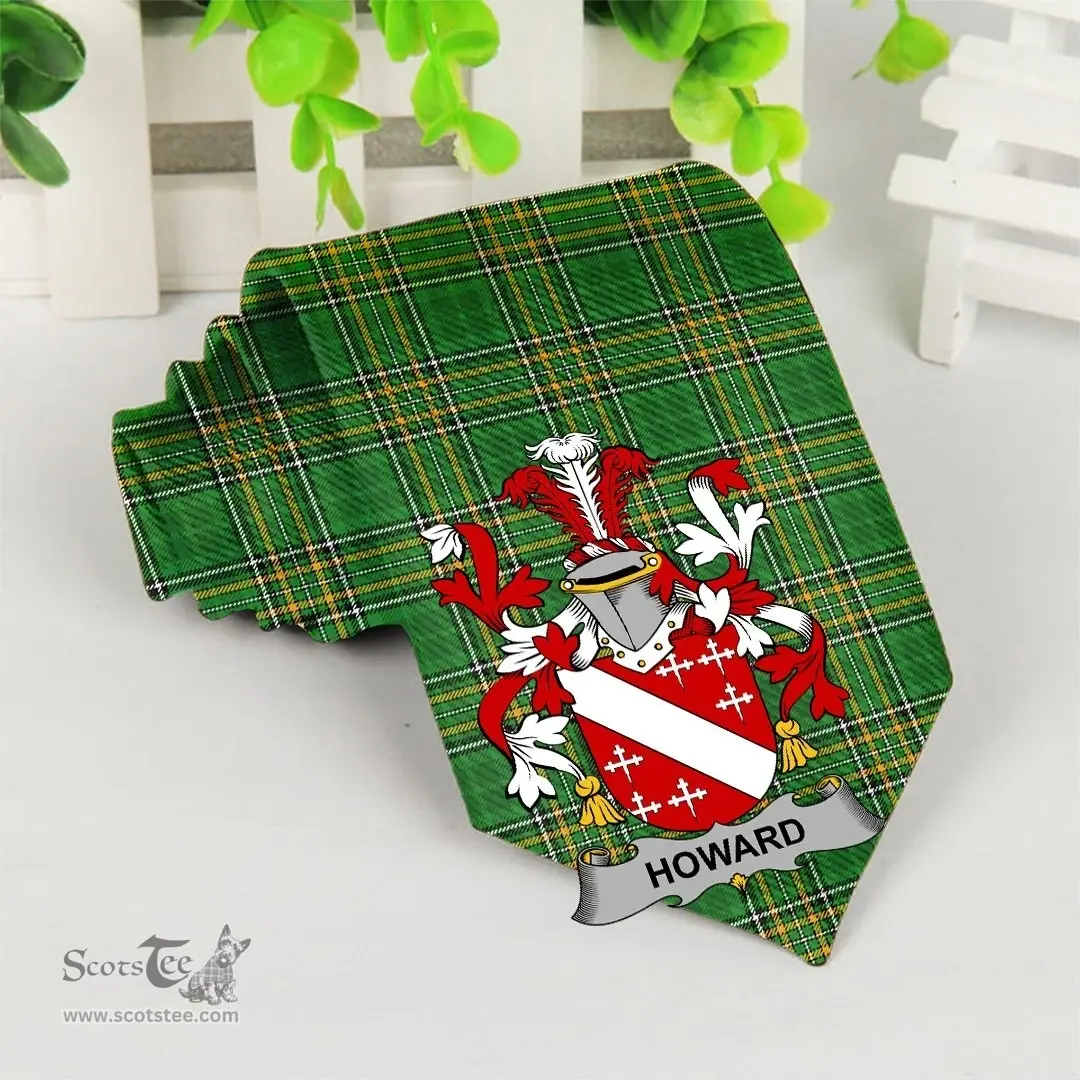 Irish Howard Coat of Arms Family Crest Ireland Neck Tie Irish National Tartan Irish County Tie