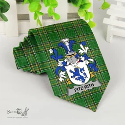 Irish Fitz-Rith Coat of Arms Family Crest Ireland Neck Tie Irish National Tartan Irish County Tie