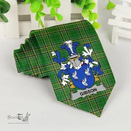 Irish Gibson Coat of Arms Family Crest Ireland Neck Tie Irish National Tartan Irish County Tie