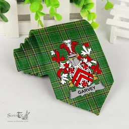 Irish Garvey or O'Garvey Coat of Arms Family Crest Ireland Neck Tie Irish National Tartan Irish County Tie