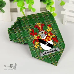 Irish Fitz-Herbert Coat of Arms Family Crest Ireland Neck Tie Irish National Tartan Irish County Tie
