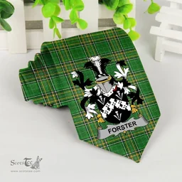 Irish Forster Coat of Arms Family Crest Ireland Neck Tie Irish National Tartan Irish County Tie