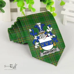 Irish Harforth Coat of Arms Family Crest Ireland Neck Tie Irish National Tartan Irish County Tie