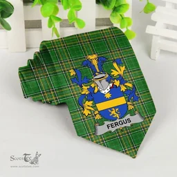 Irish Ferguson Coat of Arms Family Crest Ireland Neck Tie Irish National Tartan Irish County Tie