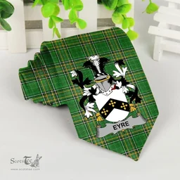 Irish Eyre Coat of Arms Family Crest Ireland Neck Tie Irish National Tartan Irish County Tie