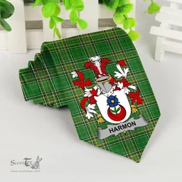 Irish Harmon Coat of Arms Family Crest Ireland Neck Tie Irish National Tartan Irish County Tie