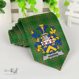Irish Harris Coat of Arms Family Crest Ireland Neck Tie Irish National Tartan Irish County Tie