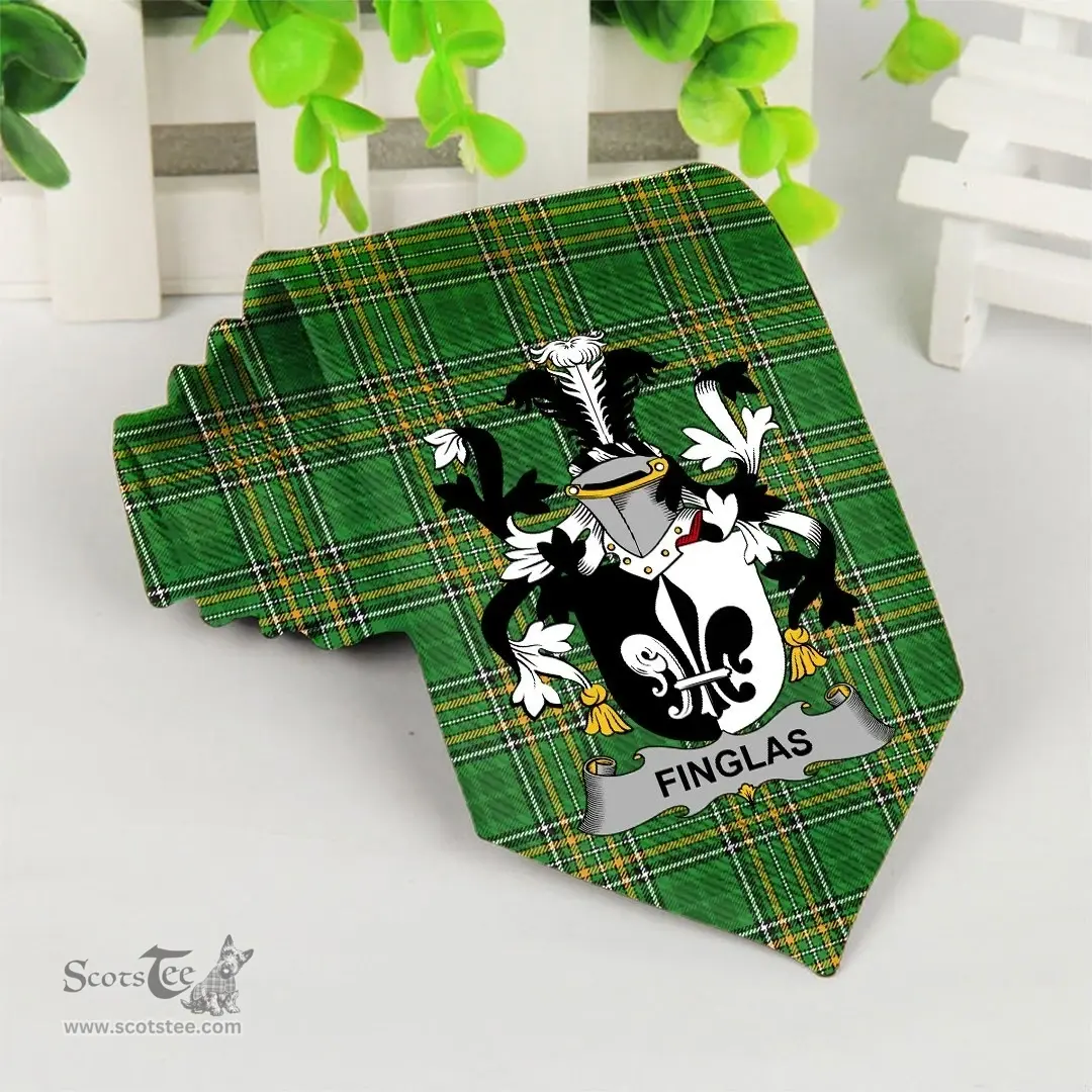 Irish Finglas Coat of Arms Family Crest Ireland Neck Tie Irish National Tartan Irish County Tie