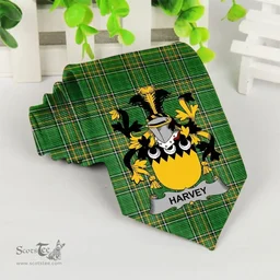 Irish Harvey or Hervey Coat of Arms Family Crest Ireland Neck Tie Irish National Tartan Irish County Tie
