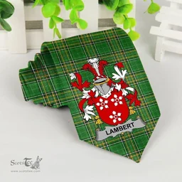 Irish Lambert Coat of Arms Family Crest Ireland Neck Tie Irish National Tartan Irish County Tie