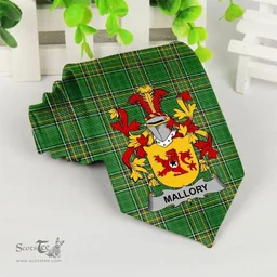 Irish Mallory Coat of Arms Family Crest Ireland Neck Tie Irish National Tartan Irish County Tie