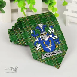 Irish McFetridge Coat of Arms Family Crest Ireland Neck Tie Irish National Tartan Irish County Tie