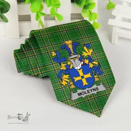 Irish Moleyns Coat of Arms Family Crest Ireland Neck Tie Irish National Tartan Irish County Tie