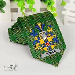 Irish Turner Coat of Arms Family Crest Ireland Neck Tie Irish National Tartan Irish County Tie