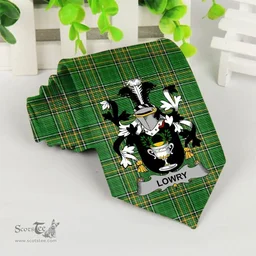 Irish Lowry or Lavery Coat of Arms Family Crest Ireland Neck Tie Irish National Tartan Irish County Tie