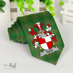 Irish Tuite Coat of Arms Family Crest Ireland Neck Tie Irish National Tartan Irish County Tie