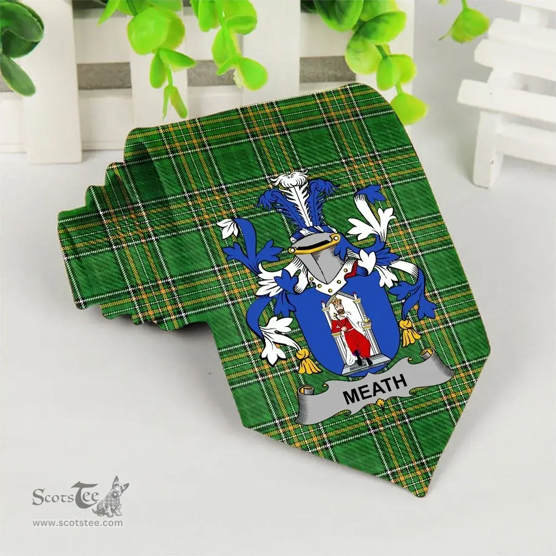 Irish Meath Coat of Arms Family Crest Ireland Neck Tie Irish National Tartan Irish County Tie