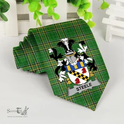 Irish Steele Coat of Arms Family Crest Ireland Neck Tie Irish National Tartan Irish County Tie