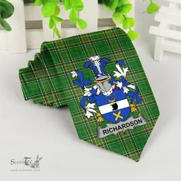 Irish Richardson Coat of Arms Family Crest Ireland Neck Tie Irish National Tartan Irish County Tie