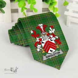 Irish Singleton Coat of Arms Family Crest Ireland Neck Tie Irish National Tartan Irish County Tie