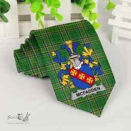 Irish McFadden or McFadyen Coat of Arms Family Crest Ireland Neck Tie Irish National Tartan Irish County Tie
