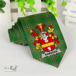 Irish Ramsden Coat of Arms Family Crest Ireland Neck Tie Irish National Tartan Irish County Tie